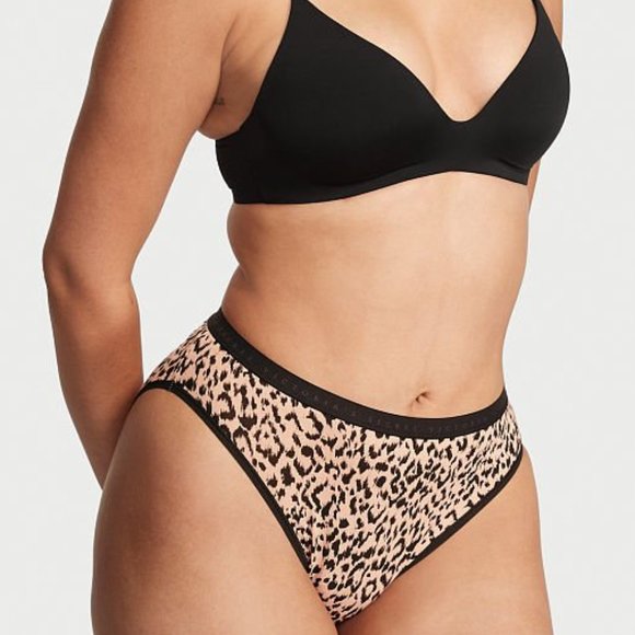 VS High-Leg Brief Stretch Cotton Leopard Cheetah Animal Print NWT - Picture 5 of 10